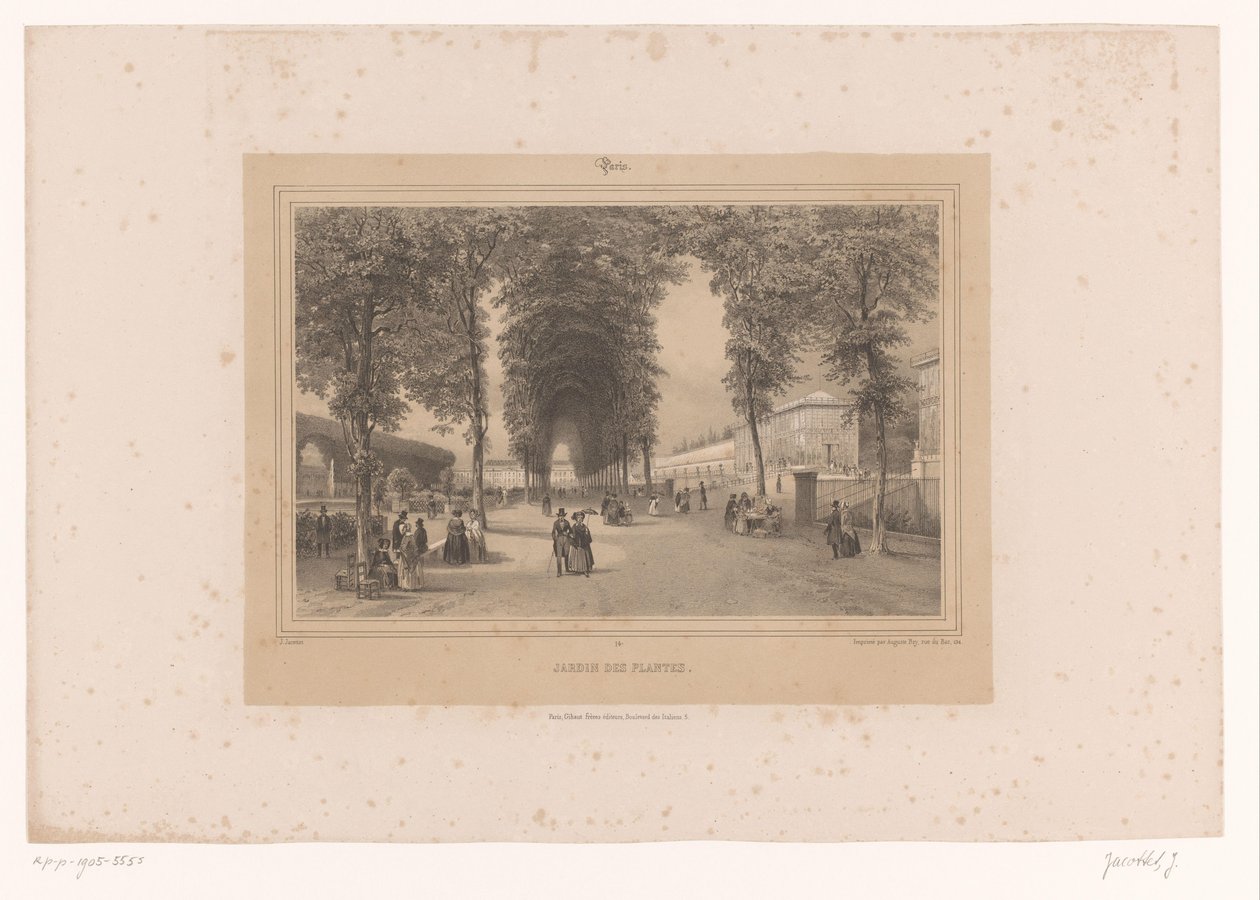 Vista do Jardin des Plantes
Jardin des Plantes (título sobre o objecto)
Faces em Paris e arredores (título da série)
Paris (título da série sobre o objecto) de Louis Julien Jacottet