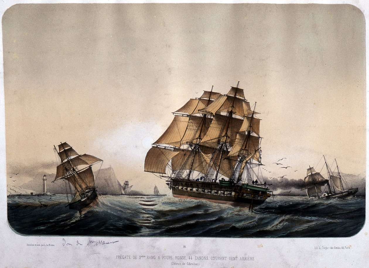 Fregate 2ª fila em Gibraltar. de Louis Le Breton