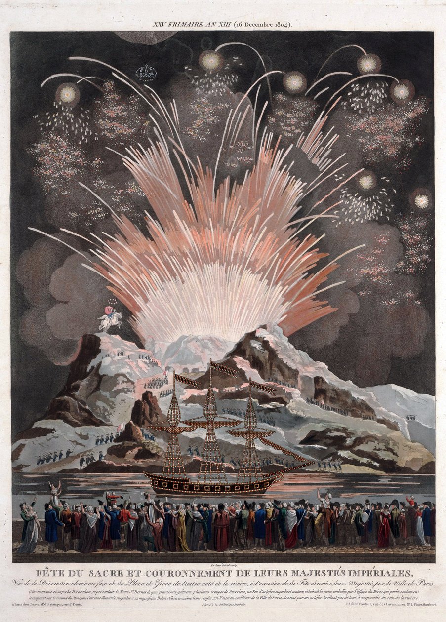 Festas na Coroação de Napoleão - Le Coeur, Louis (ativo ca. 1800) - 1806 - Aquatint - 54,3x42,4 - Coleção Privada de Louis Le Coeur