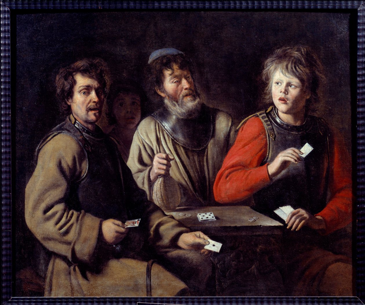 Soldados Jogando Cartas Pintura por Louis Le Nain (1593-1648) 1640 Aix en Provence, Musee Granet de Louis le Nain