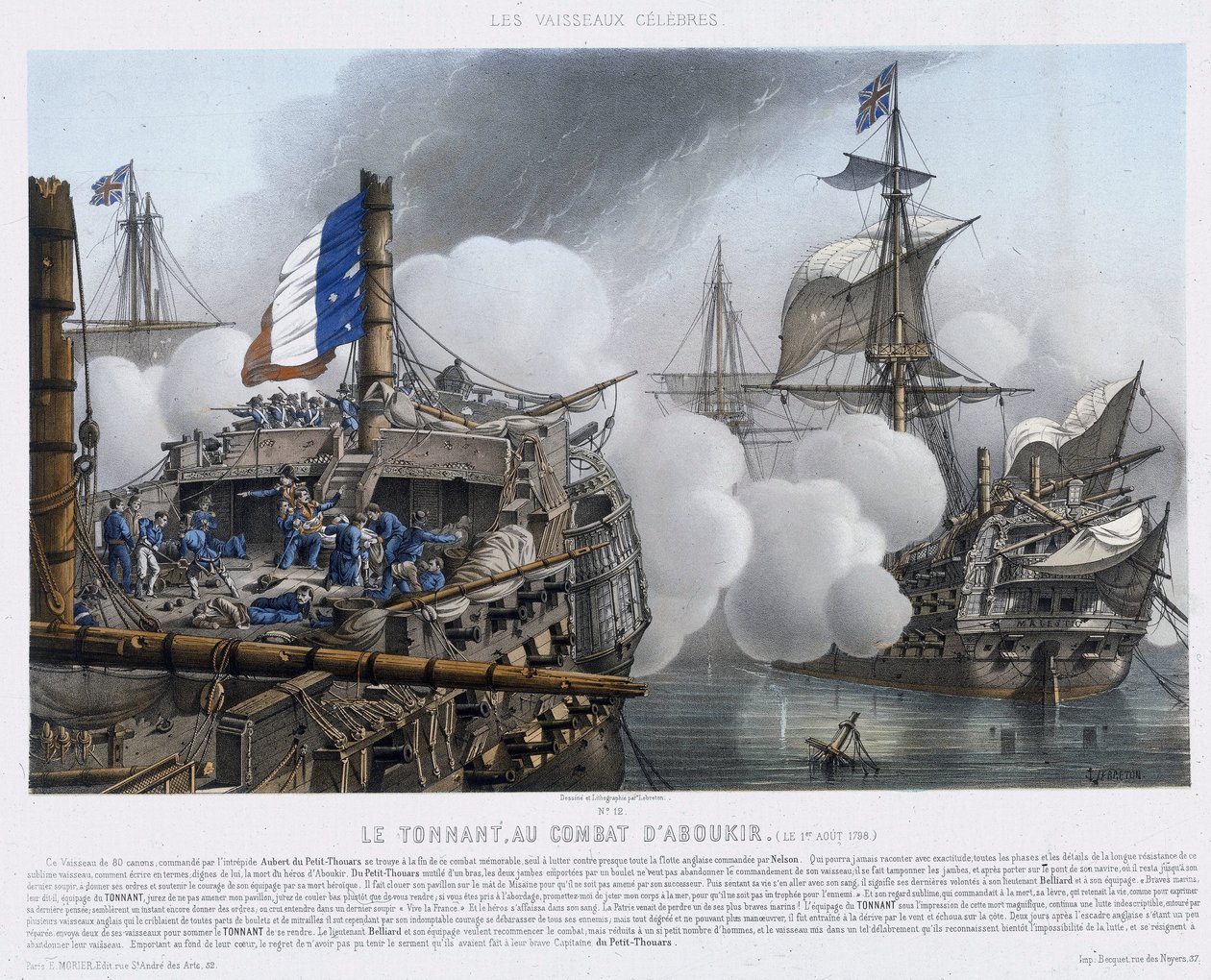 Navios famosos: O Tonnant, na Batalha de Aboukir (ou Batalha do Nilo de Louis Le Breton