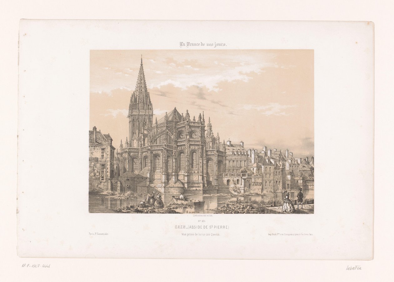 Vista da abside da igreja de São Pedro em Caen
Caen (Abside de St. Pierre). Vue prise de la rue des Quoris (título sobre o objecto)
França Contemporânea (título da série)
La France de nos jours (título da série sobre o objecto) de Louis Le Breton