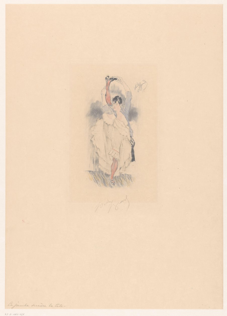 Dançarina de latas com a perna esticada atrás da cabeça
La jambe derrière la tête (título sobre o objecto) de Louis Legrand (signed by artist)