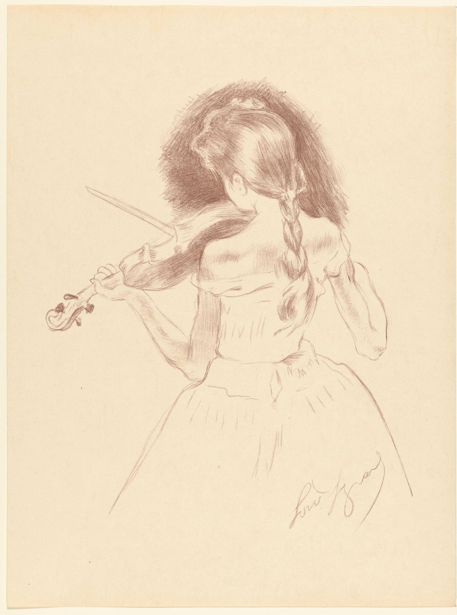 Rapariga vista nas costas a tocar violino
Musicienne
L