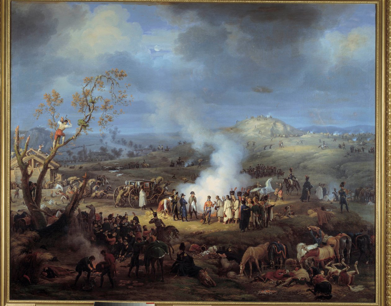 Bivouac de Napoleão I na véspera da Batalha de Austerlitz, em 1 de dezembro de 1805. Pintura de Louis Francois Lejeune (1775-1848) de Louis Lejeune