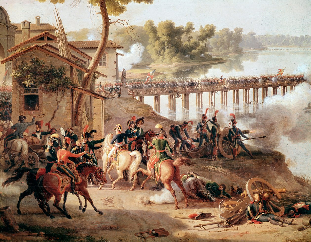 Napoleão Bonaparte dando ordens durante a Batalha de Lodi de Louis Lejeune