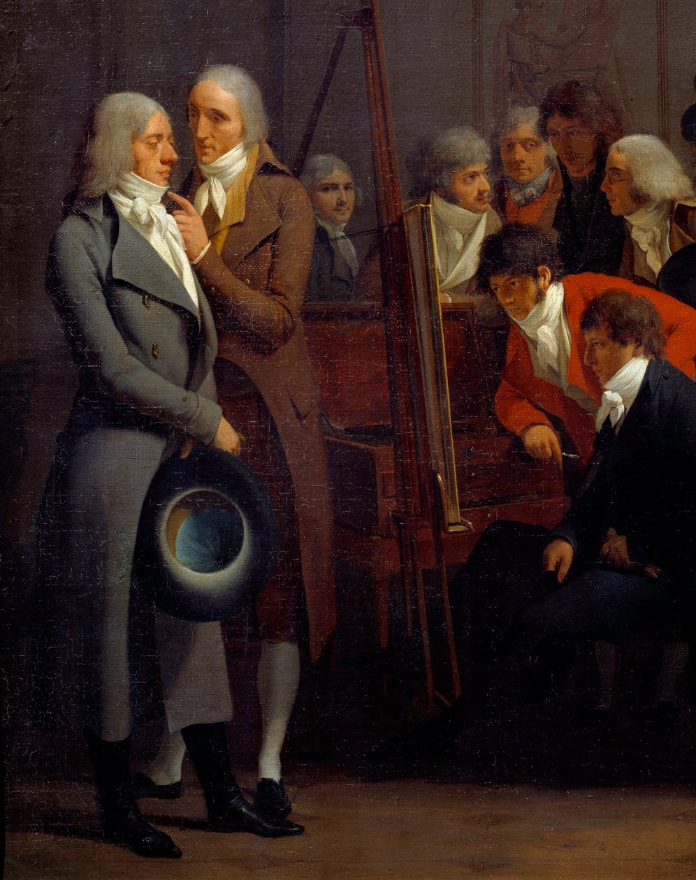 Artistas reunidos na oficina do pintor Jean Baptiste Isabey (1767-1855) 