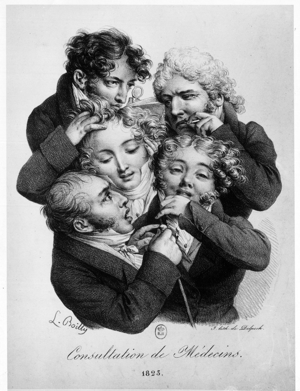 Consulta com médicos, por Louis Boilly de Louis Leopold Boilly