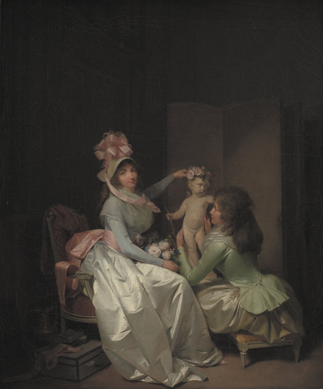 Guirlanda da estatueta do Cupido de Louis Leopold Boilly