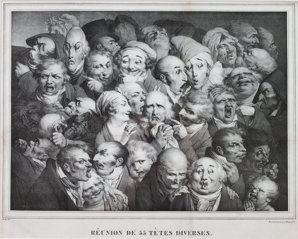 Grupo de Trinta e Cinco Cabeças, 1825 de Louis Leopold Boilly
