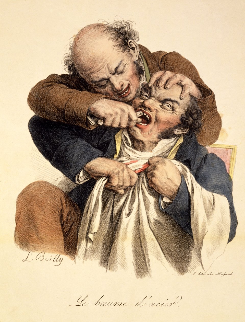 Bálsamo de aço - tendo um dente puxado, pub. em Paris, 1826 de Louis Leopold Boilly