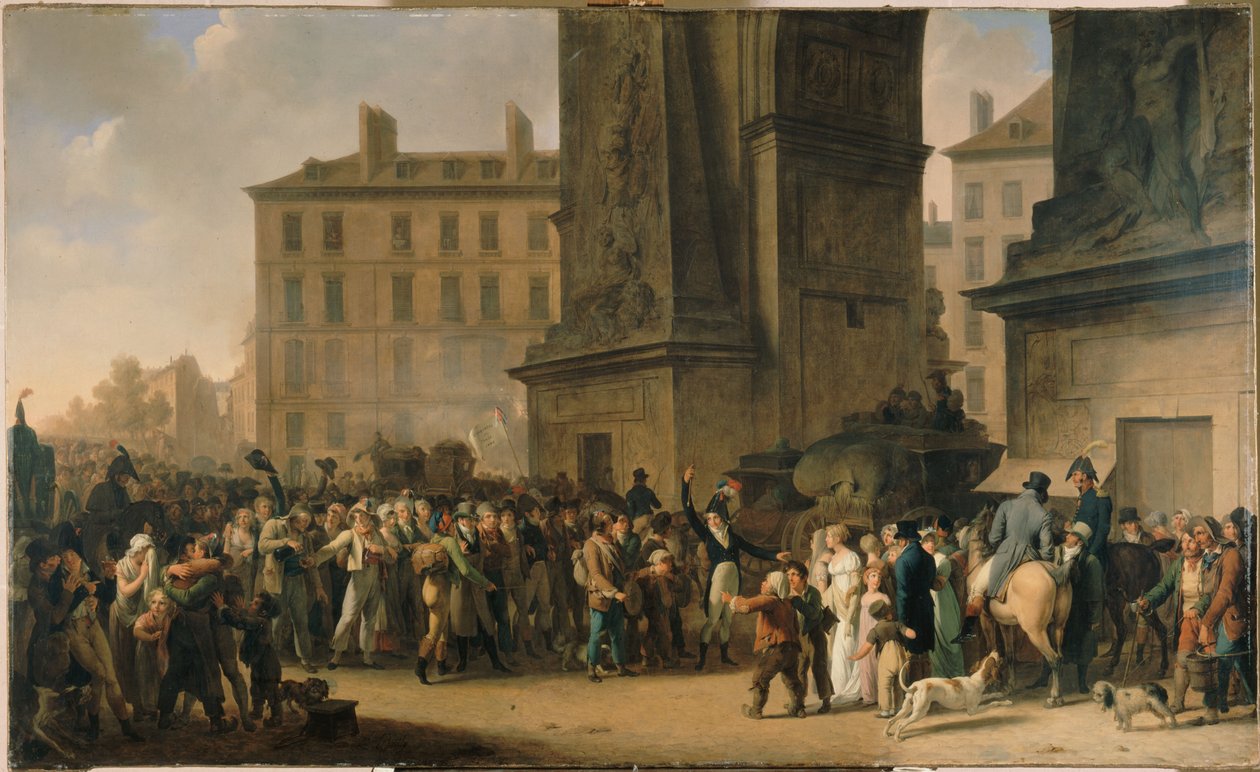 Os recrutas de 1807 desfilando diante da Porta Saint-Denis de Louis Leopold Boilly
