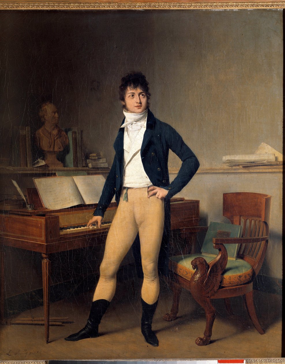 Portrait en pied de Francois Adrien Boieldieu (1755-1834), compositor francês. Pintura de Louis Leopold Boilly (1761-1845) de Louis Leopold Boilly