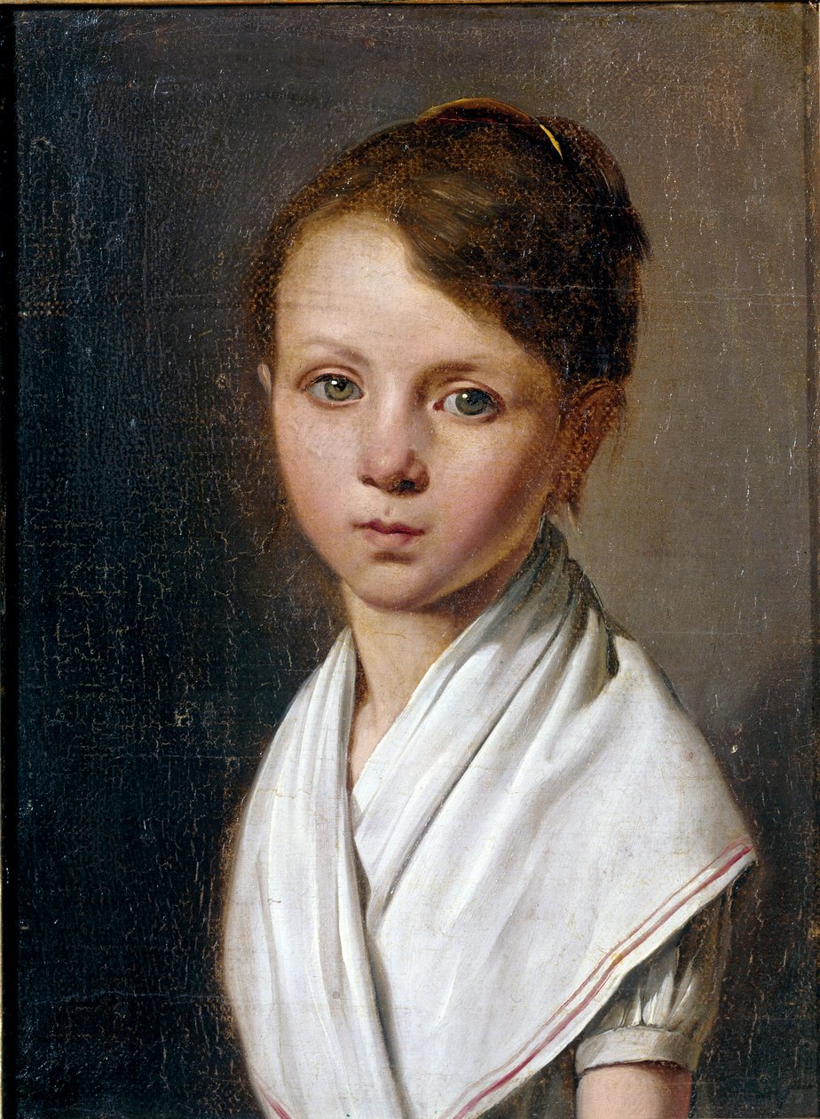 Retrato de Berthe Juliette Dubois criança (1797-1849) Pintura de Louis leopold Boilly (1761-1845) Sol do século XIX. 0,22x0,17 m de Louis Leopold Boilly