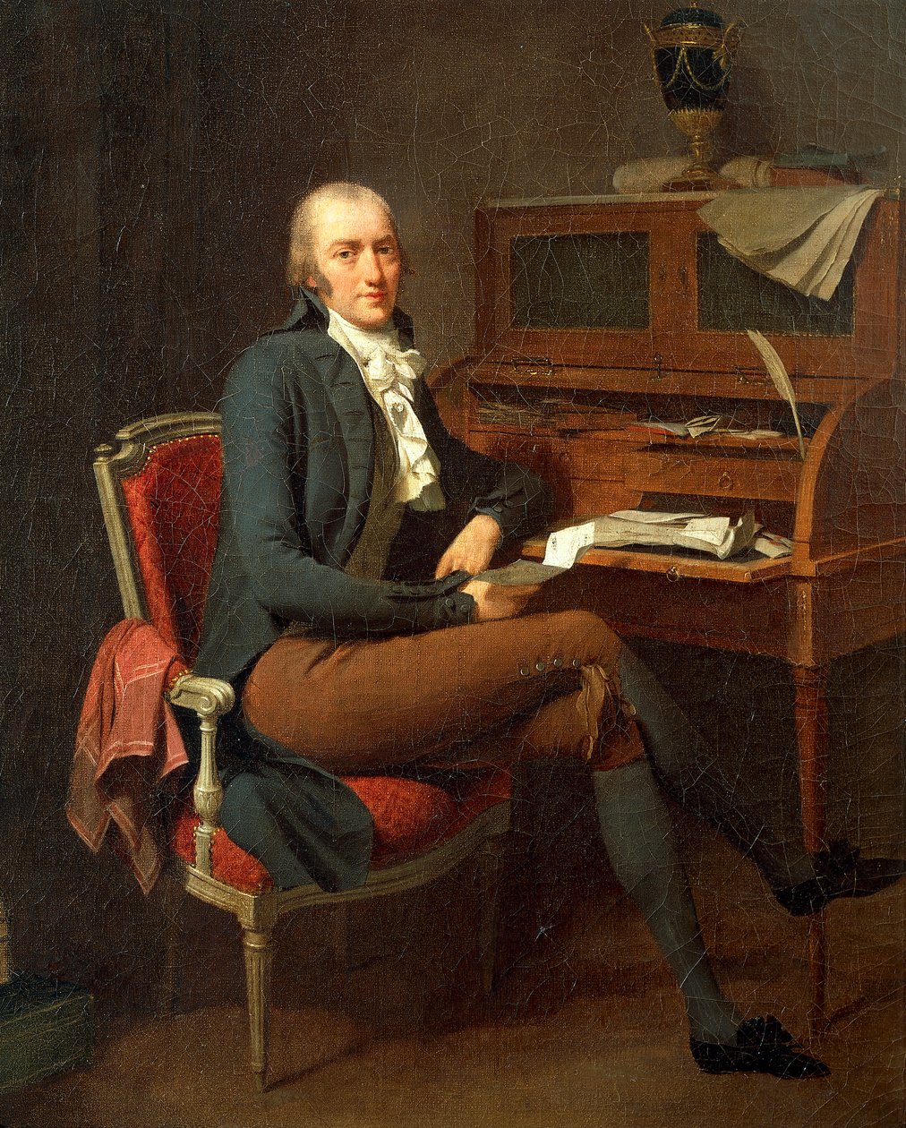 Retrato do Homem Sentado à Sua Mesa por Louis Leopold Boilly de Louis Leopold Boilly