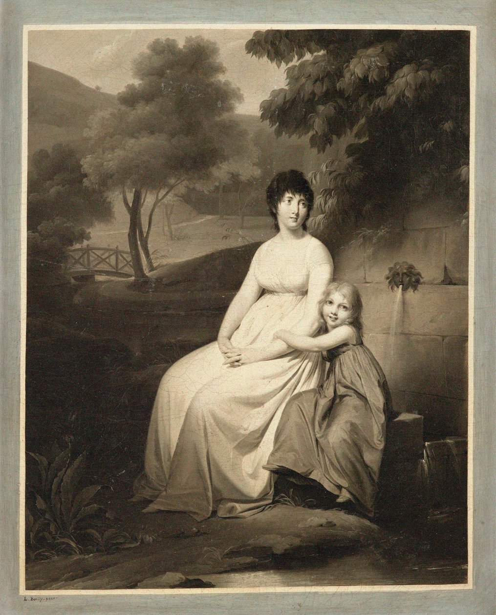 Retrato de Thérésa Tallien e da sua filha num parque de Louis Leopold Boilly
