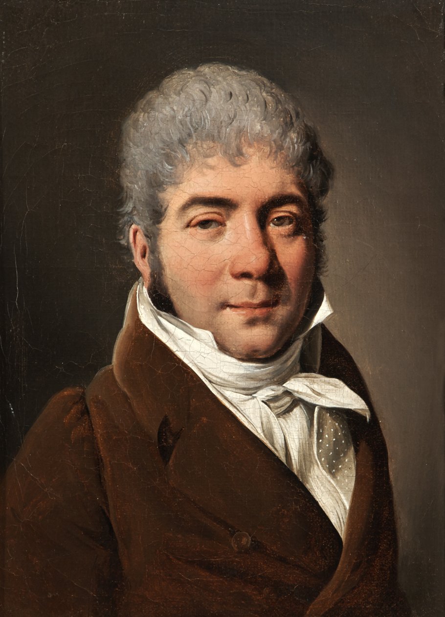 Retrato de um homem com colete castanho-avermelhado de Louis Leopold Boilly