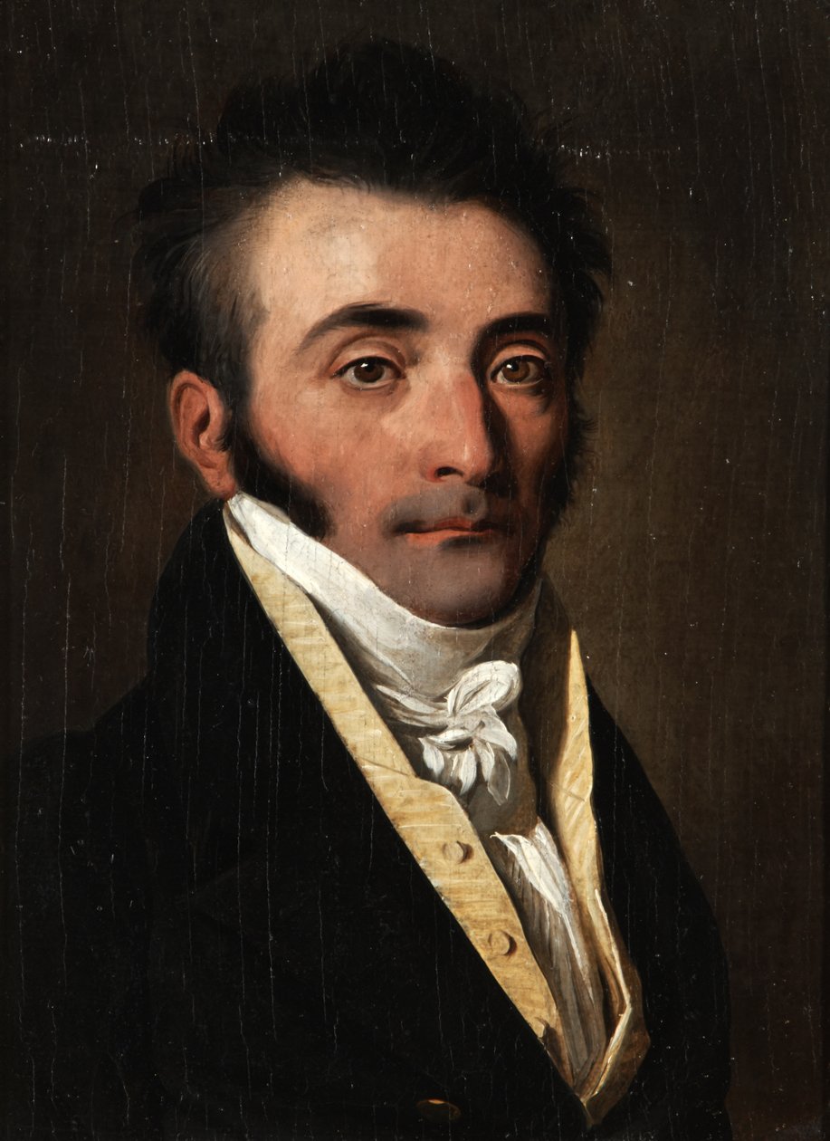 Retrato de um homem com colete amarelo de Louis Leopold Boilly