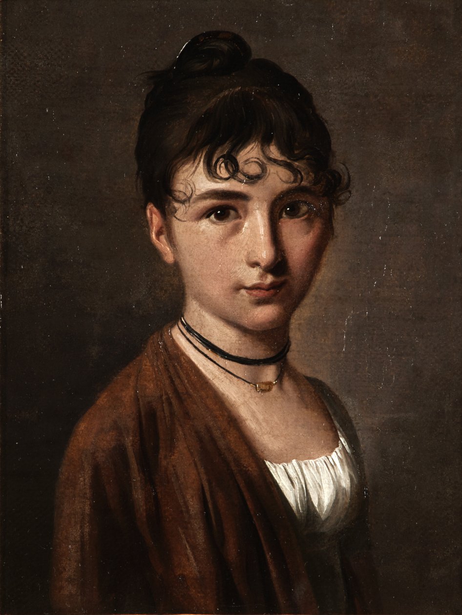 Retrato de uma jovem com colar de Louis Leopold Boilly