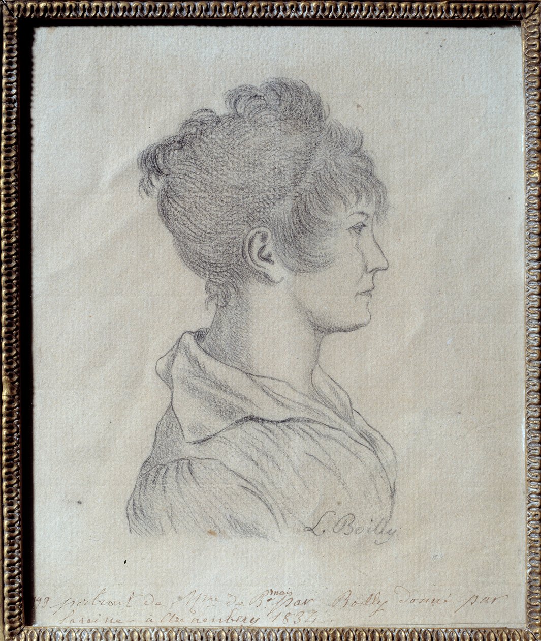Retrato de perfil de Josephine de Beauharnais (1763-1814) Desenho de Louis Leopold Boilly (1761-1845) 1793 Sol. 0,17x0,21 m Malmaison, musee du chateau de Louis Leopold Boilly