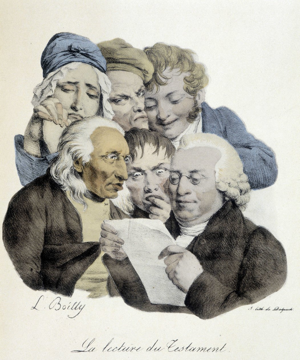 Leitura do testamento - por Louis Leopold Boilly de Louis Leopold Boilly