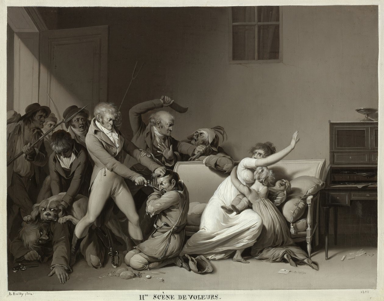 Segunda cena de assaltantes: Os assaltantes presos, 1810 de Louis Leopold Boilly