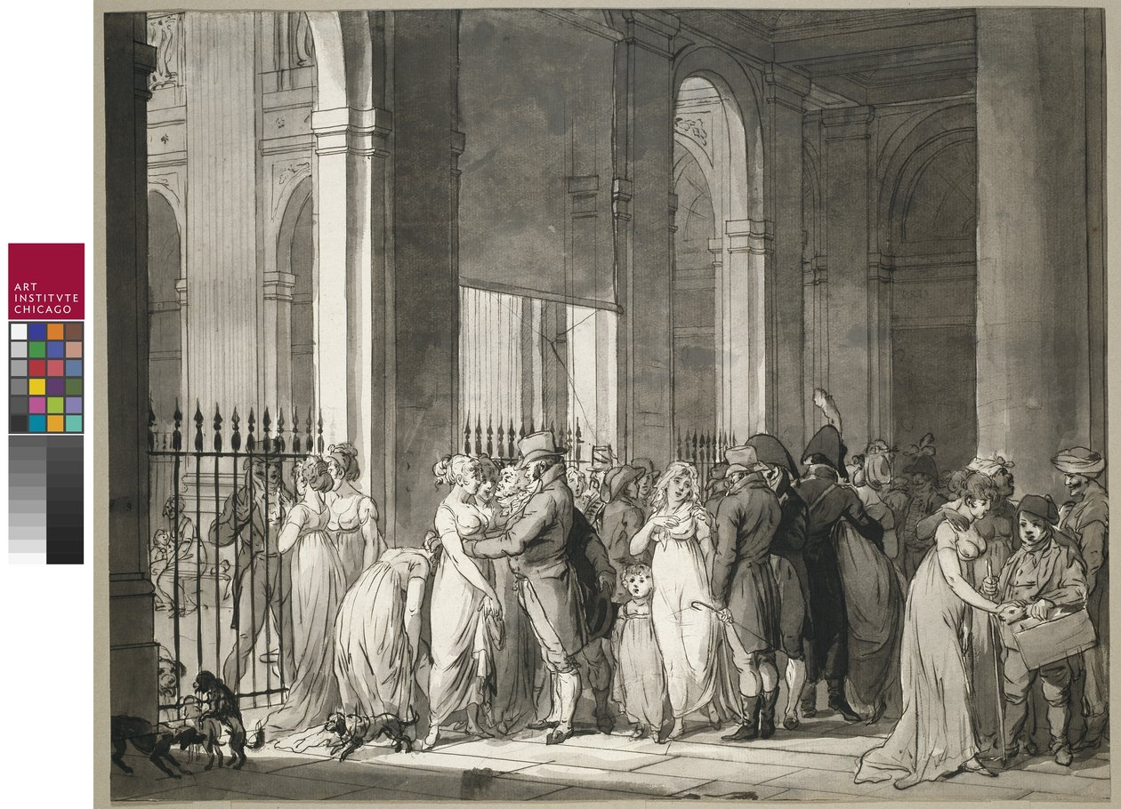 As arcadas no Palais Royal, c.1804 de Louis Leopold Boilly