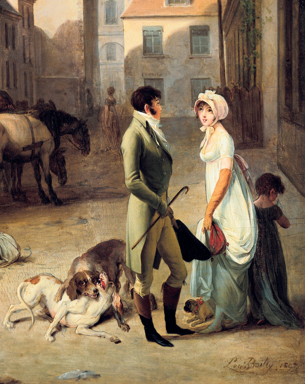 A chegada de um treinador de palco no terminal, detalhe de Louis Leopold Boilly