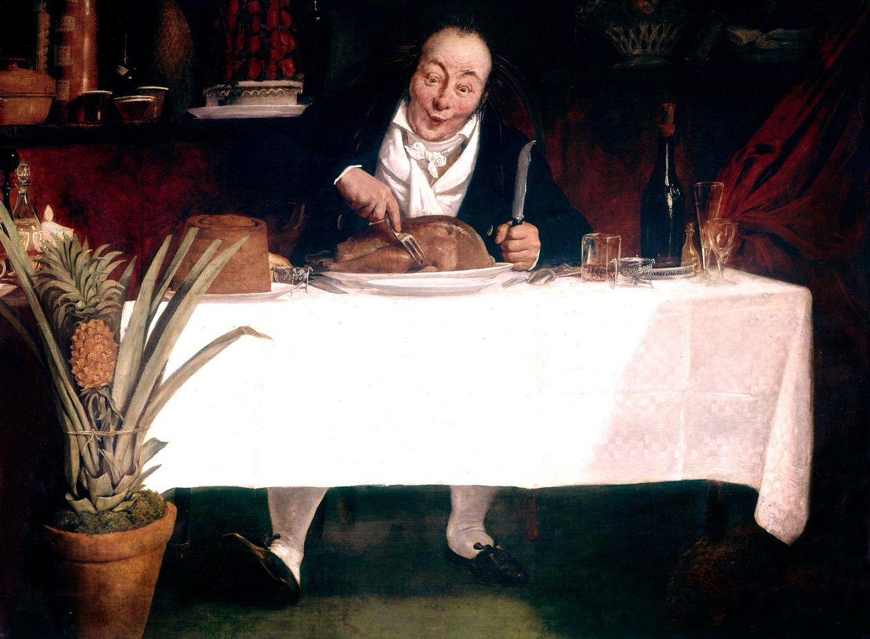 The Gourmand : Homem a comer peru de Louis Leopold Boilly
