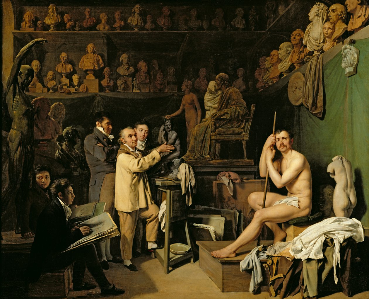 O estúdio de Jean Antoine Houdon (1741-1828) de Louis Leopold Boilly