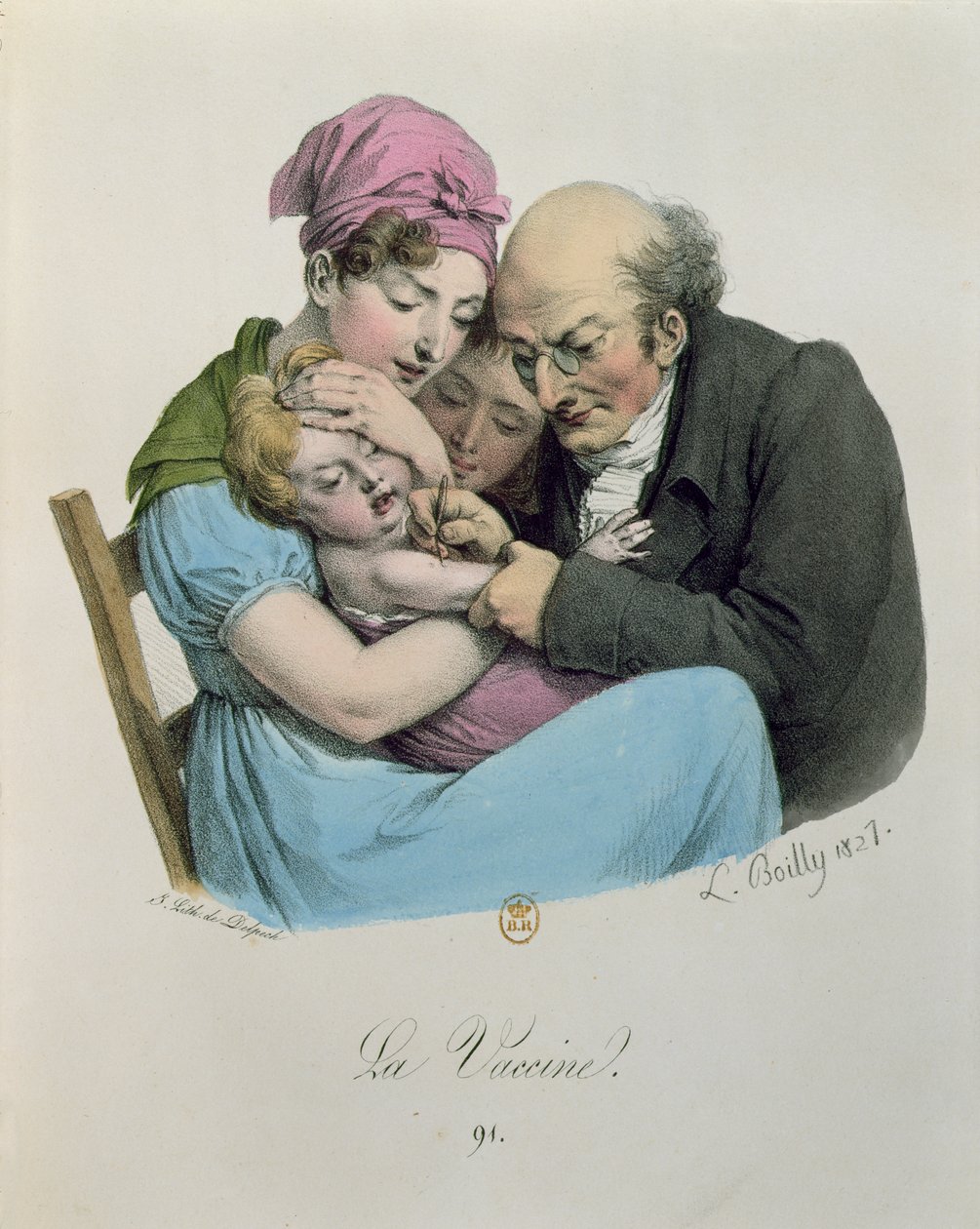 A Vacina, gravada por Francois Seraphin Delpech (1778-1825) 1827 de Louis Leopold Boilly