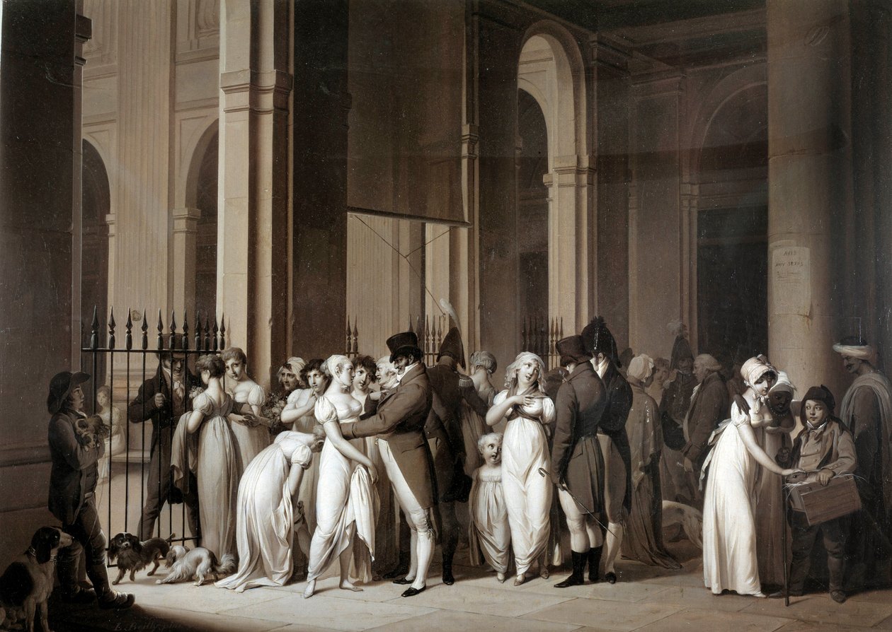 As galerias do Palácio Real. Desenho de Louis Leopold Boilly (1761 - 1845) de Louis Leopold Boilly