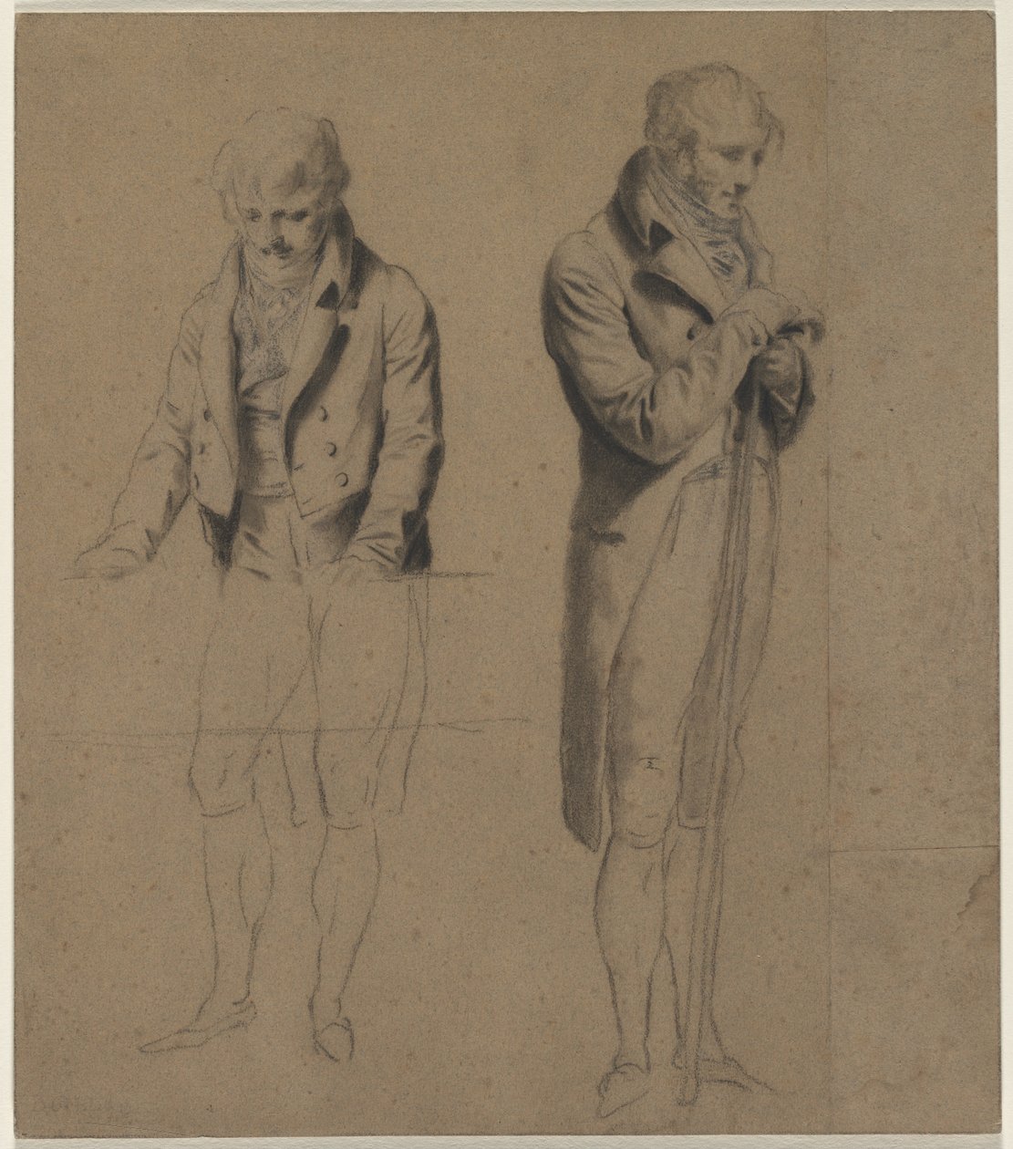 Duas figuras em pé (estudo para um jogo de bilhar) de Louis Leopold Boilly