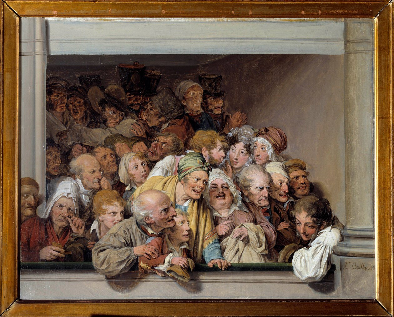 Une loge, le jour du spectacle gratuit Peinture de Louis Leopold Boilly (1761-1845) 1830 Sun. 0,33x0,41 m Versailles, musee Lambinet - Caixa de teatro, o dia do espectáculo gratuito. Pintura de Louis Leopold Boilly (1761-1845) de Louis Leopold Boilly