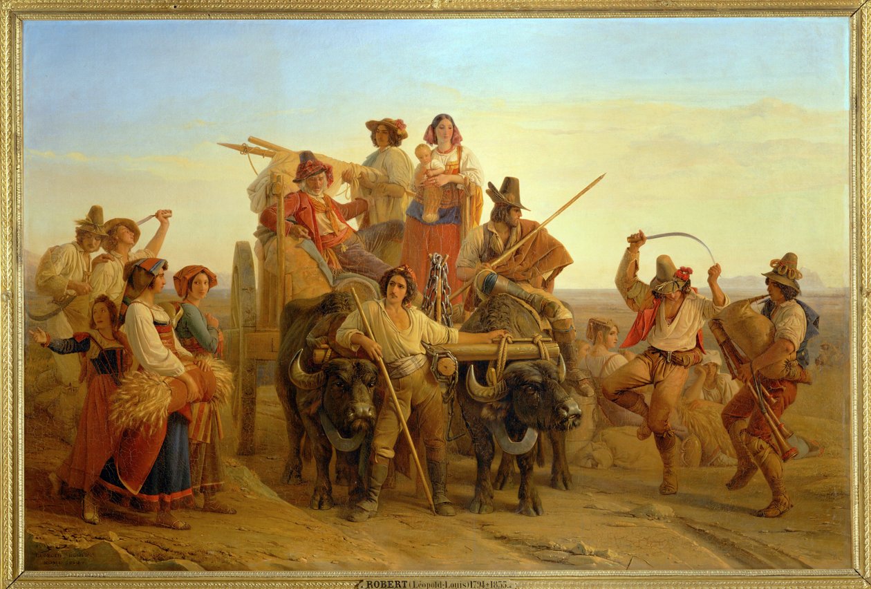 A chegada das ceifeiras aos pântanos de Pontins ... de Louis Leopold Robert