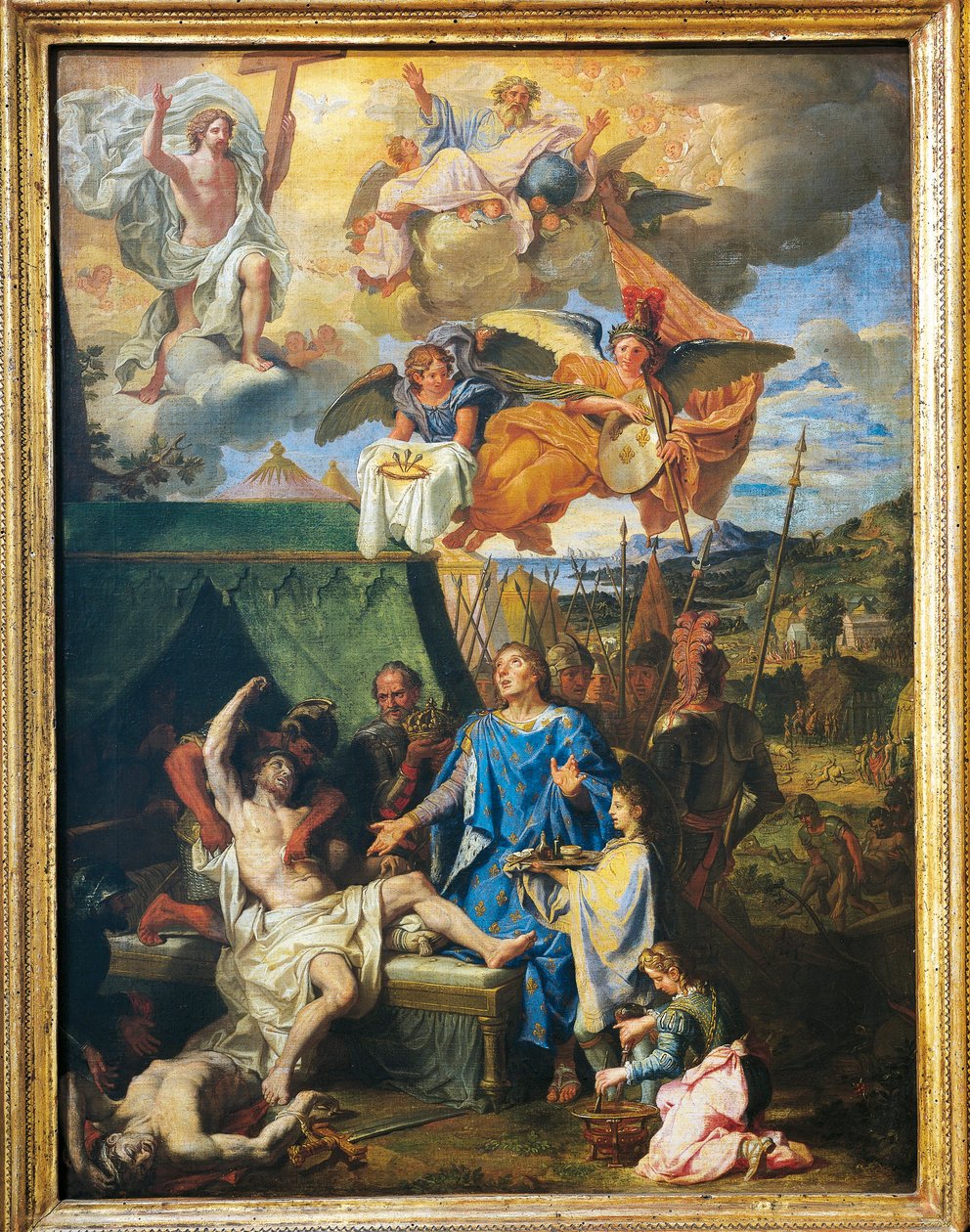 Taumaturgia: "O rei Luís IX curando os soldados atingidos pela peste" (óleo sobre tela) de Louis Licherie de Beurie