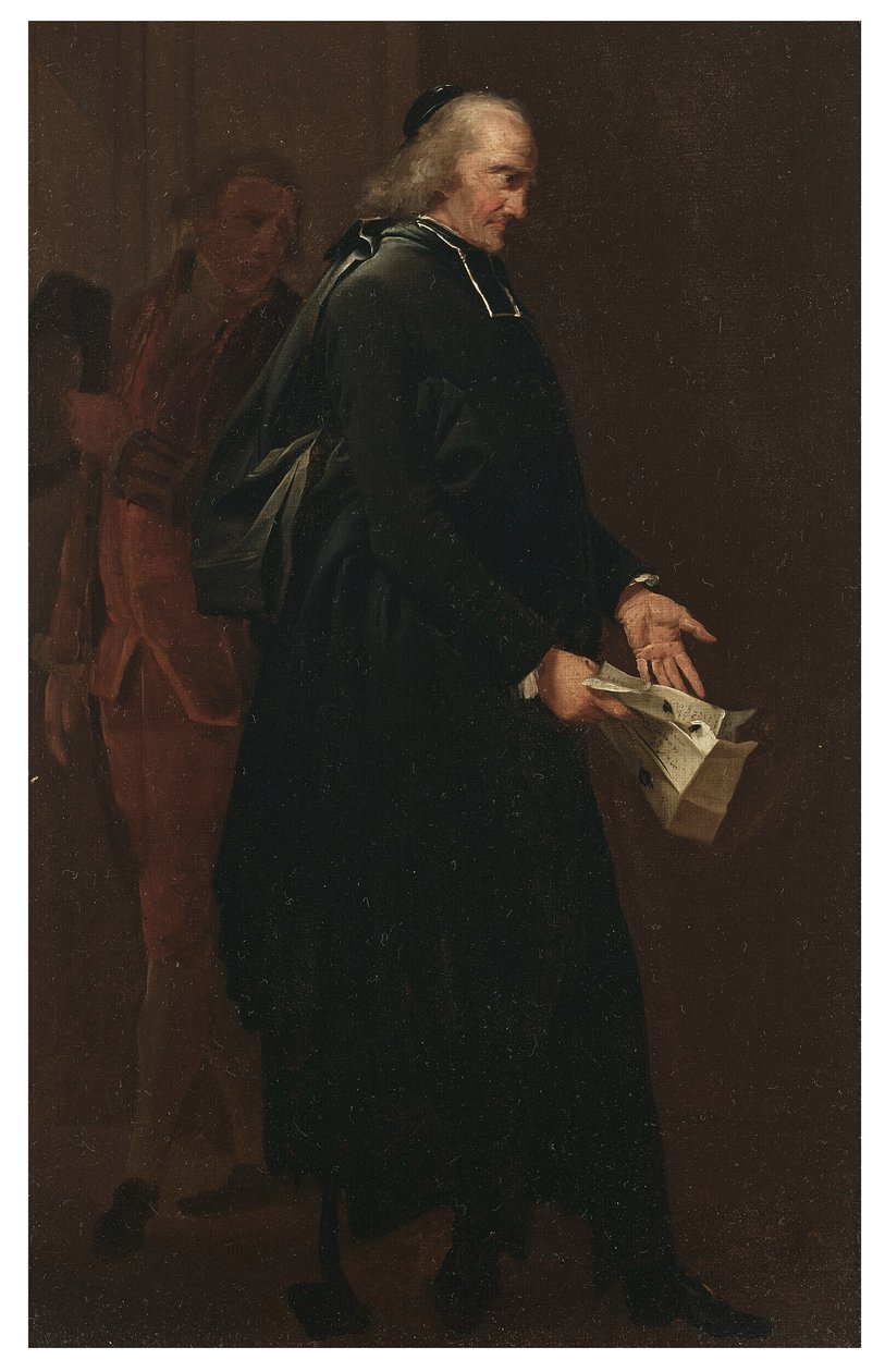 Um abade com uma carta na mão de Louis Leopold Boilly