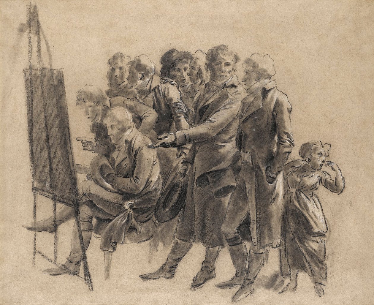 Louis-Léopold Boilly - O Encontro dos Artistas (esboço) de Louis Leopold Boilly