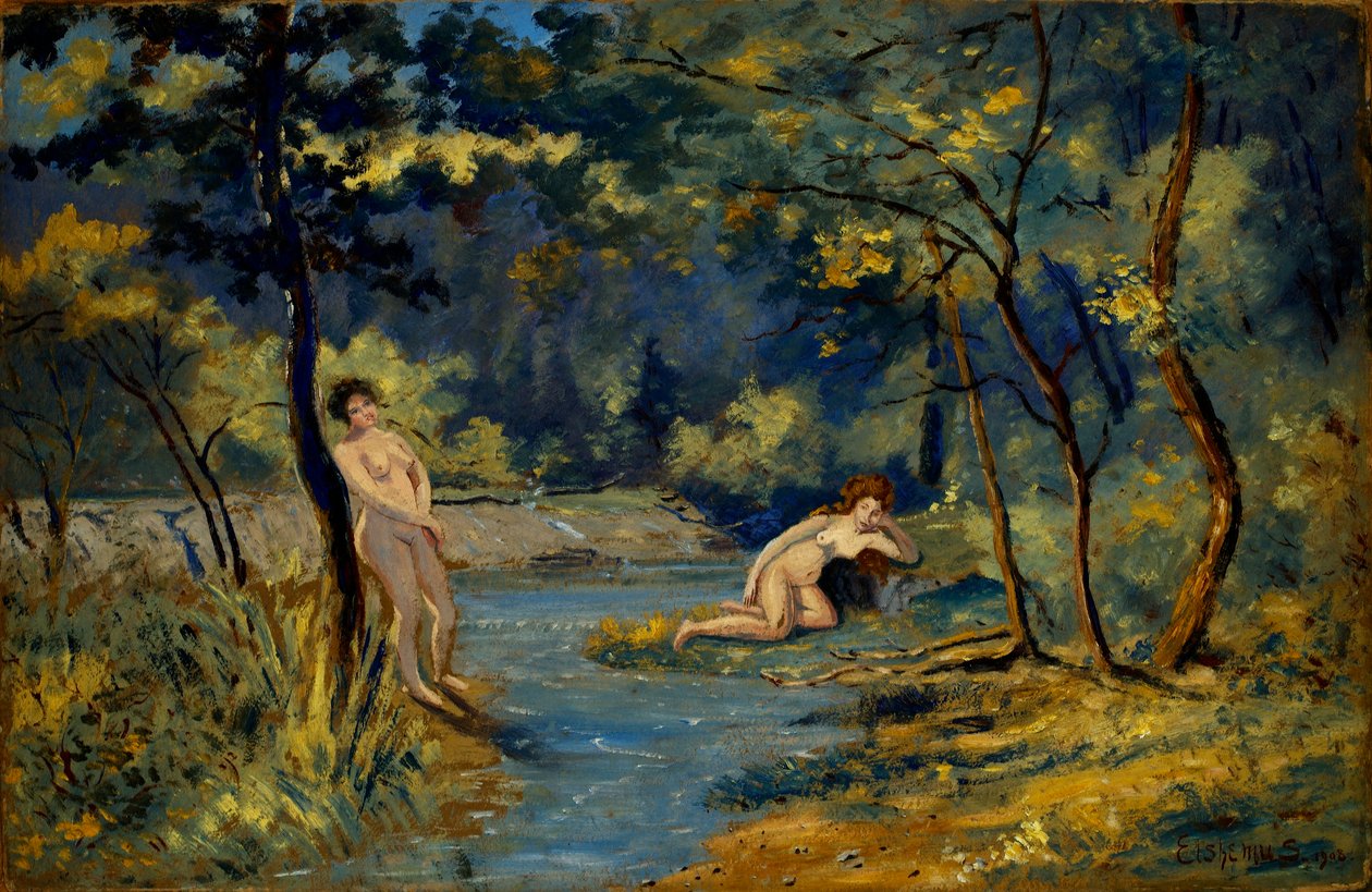 Ninfas de pé e reclinadas de Louis M. Eilshemius