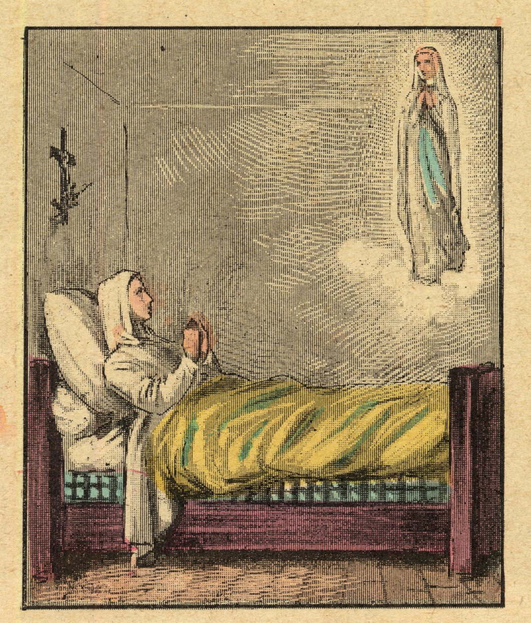 Bernadette Soubirous (1844-1879) - Gravura de “” Ensino religioso pelos olhos. Wonderful Album” de Louis Maitrejean e Georget Ramond - França 1910 de Louis Maitrejean