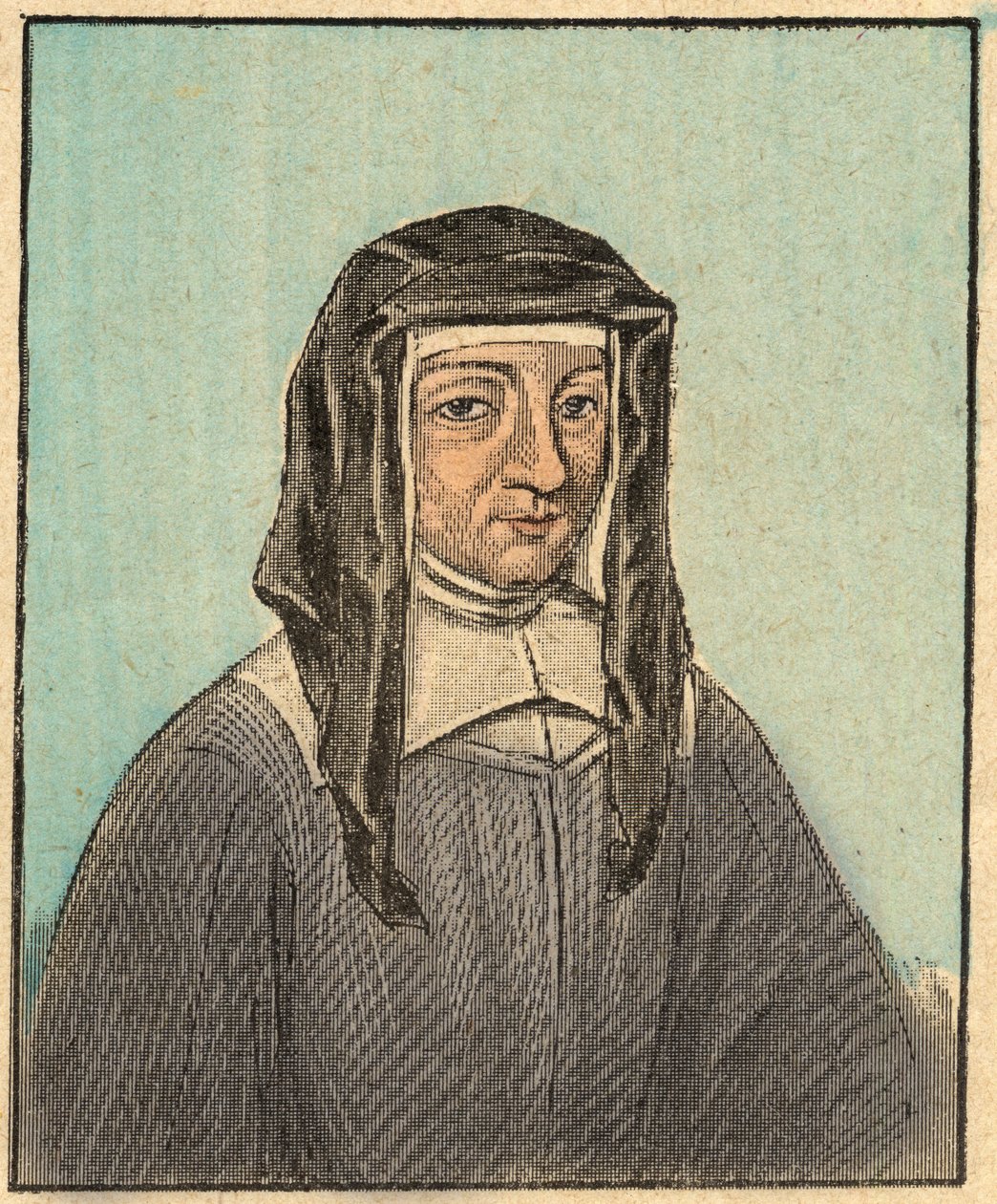 Retrato de Louise de Marillac (Louise Le Gras) (1591-1660) - Gravura do "Ensino religioso pelos olhos". Wonderful Album" de Louis Maitrejean e Georget Ramond - França 1910 de Louis Maitrejean