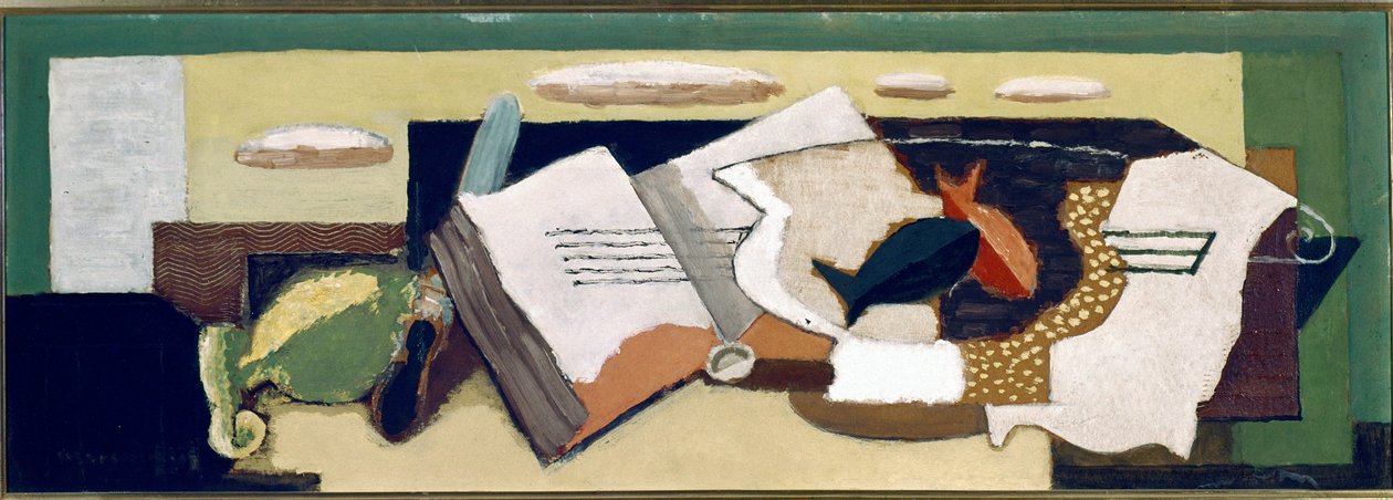 Vaso com peixe-dourado (óleo sobre tela de Louis Marcoussis