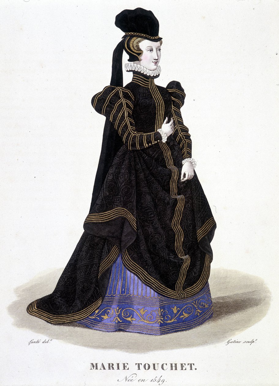 Retrato de Marie Touchet (1549-1638). Na "Galerie francaise de femmes famés". de Louis Marie Lante