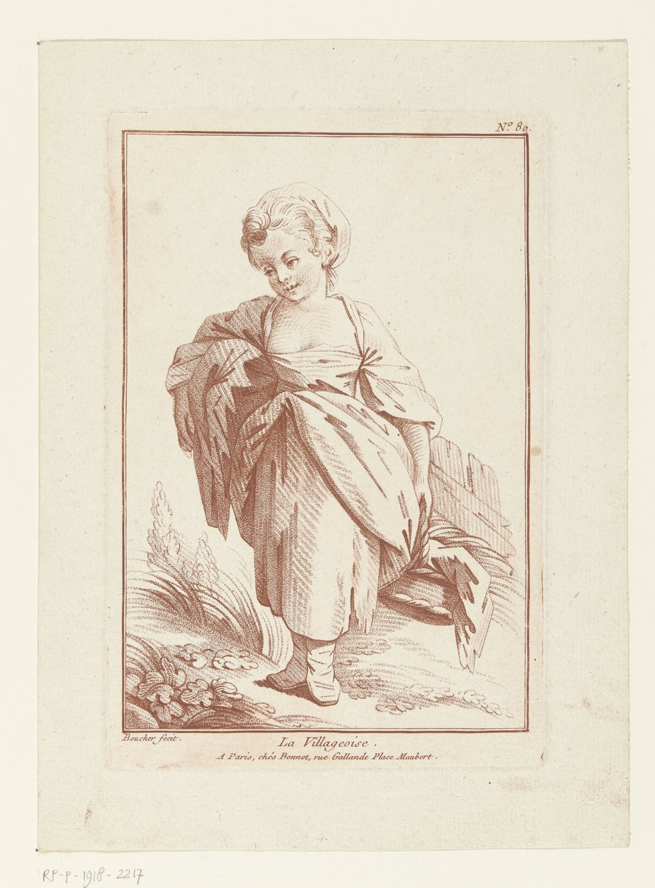 Dorpsmeisje La Villageoise (título no objeto) de Louis Marin Bonnet