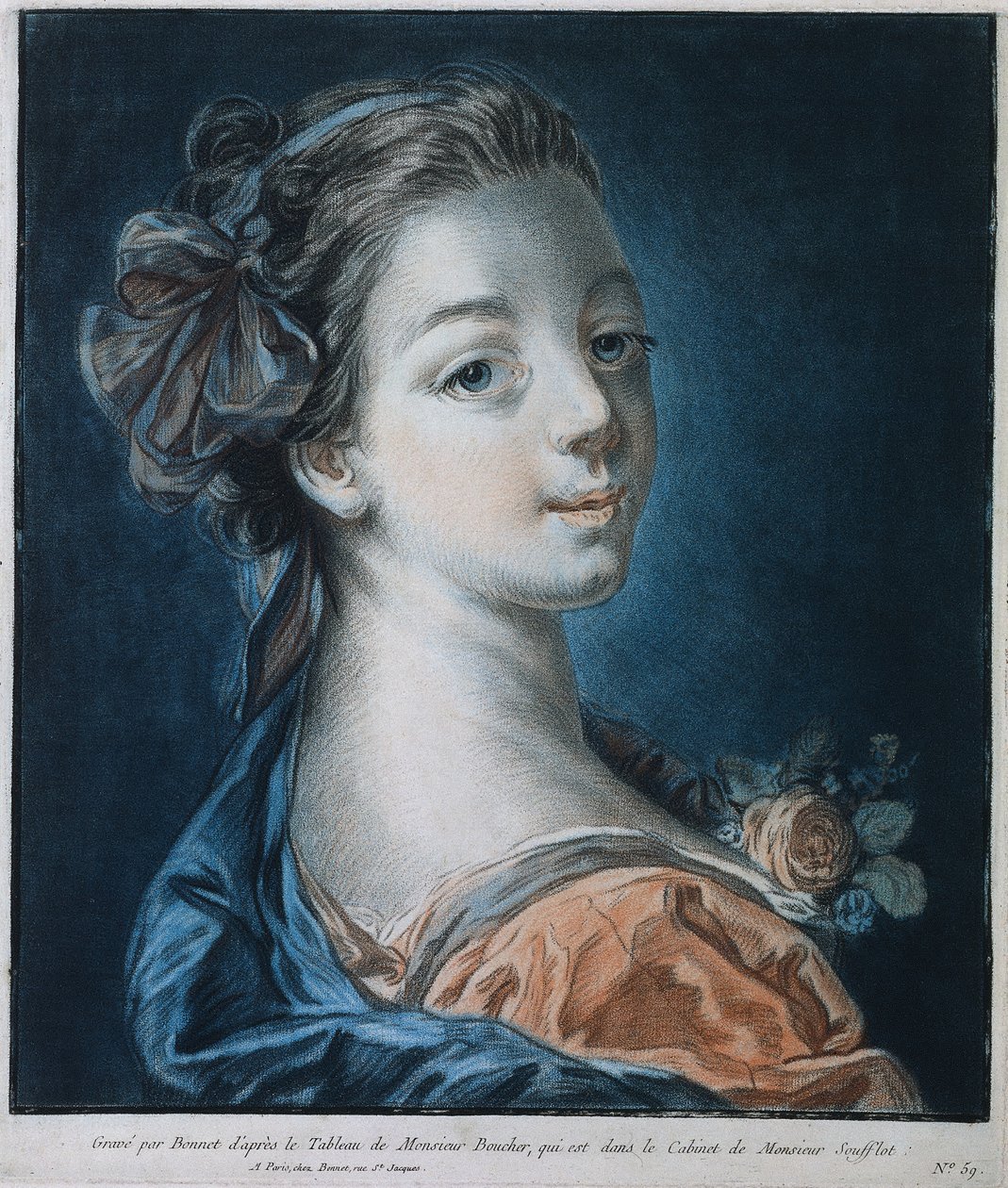 Cabeça de uma mulher (Mme. Deshayes?) de Louis Marin Bonnet