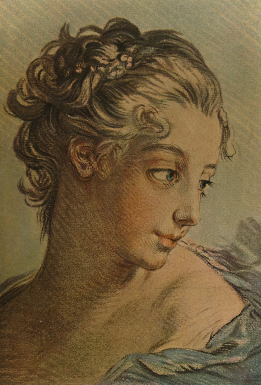 La Tete DUne Jeune Fille, Chefe de uma jovem, c1760-1790, 1913 de Louis Marin Bonnet