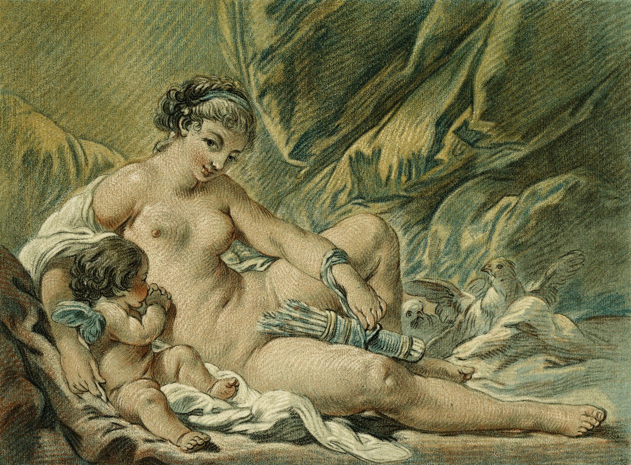 O amor convence Vênus a entregar suas armas, depois de F. Boucher; O amor reza Vênus para devolvê-lo, depois de F. Boucher, 1768 de Louis Marin Bonnet