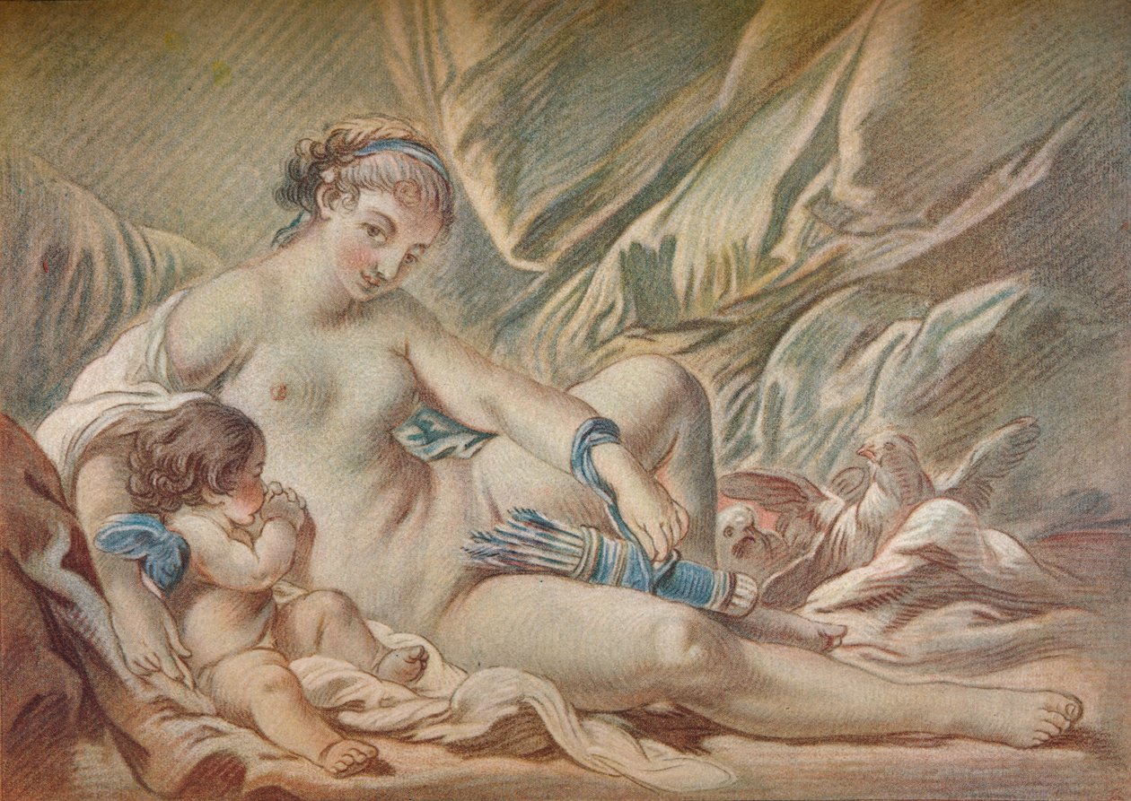 Vênus e Cupido, século XVIII, 1919 de Louis Marin Bonnet