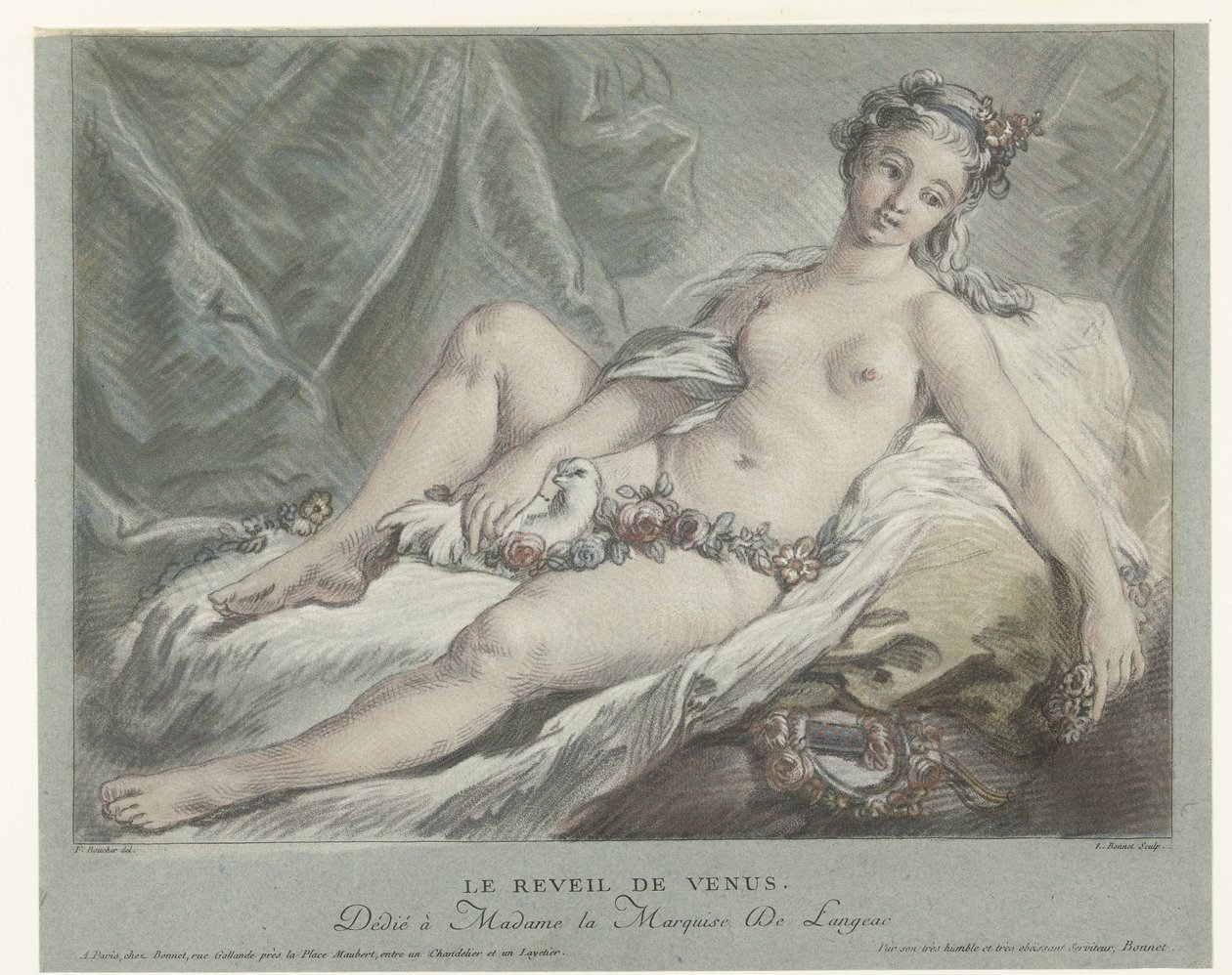 Vênus desperta Le reveil de Venus (título no objeto) de Louis Marin Bonnet