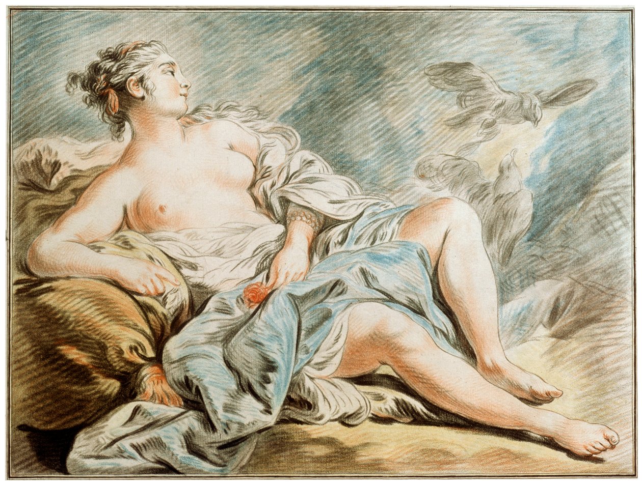 Vênus com pombas, século XVIII. de Louis Marin Bonnet